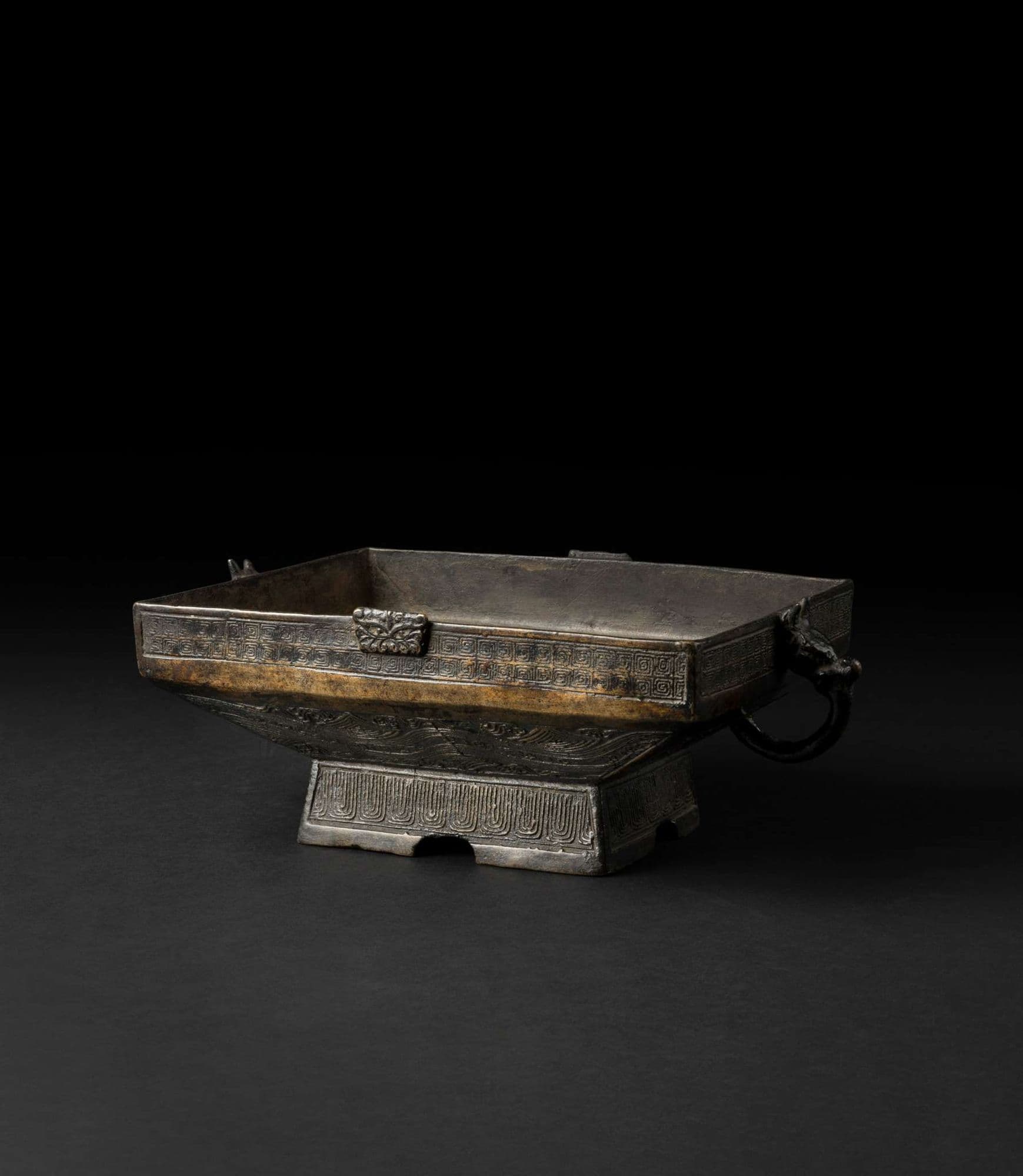 RARE INSCRIBED AND DATED ARCHAISTIC BRONZE VESSEL, FU YUAN DYNASTY, DATED TO THE XINYOU YEAR OF THE ZHIZHI REIGN, 1321AD