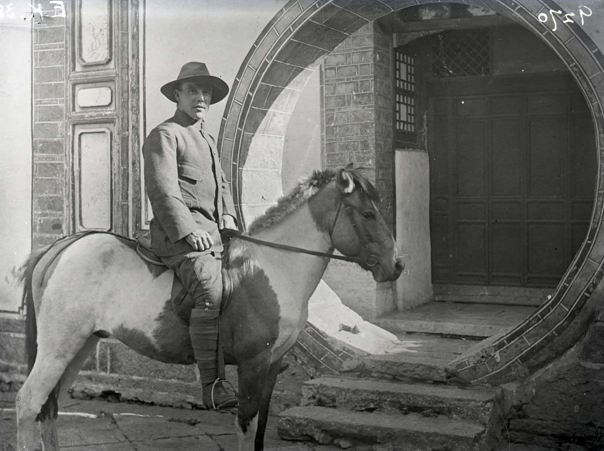 George Forrest outside the China Inland Mission Moongate in Dali, taken around 1905. Royal Botanic Garden Edinburgh