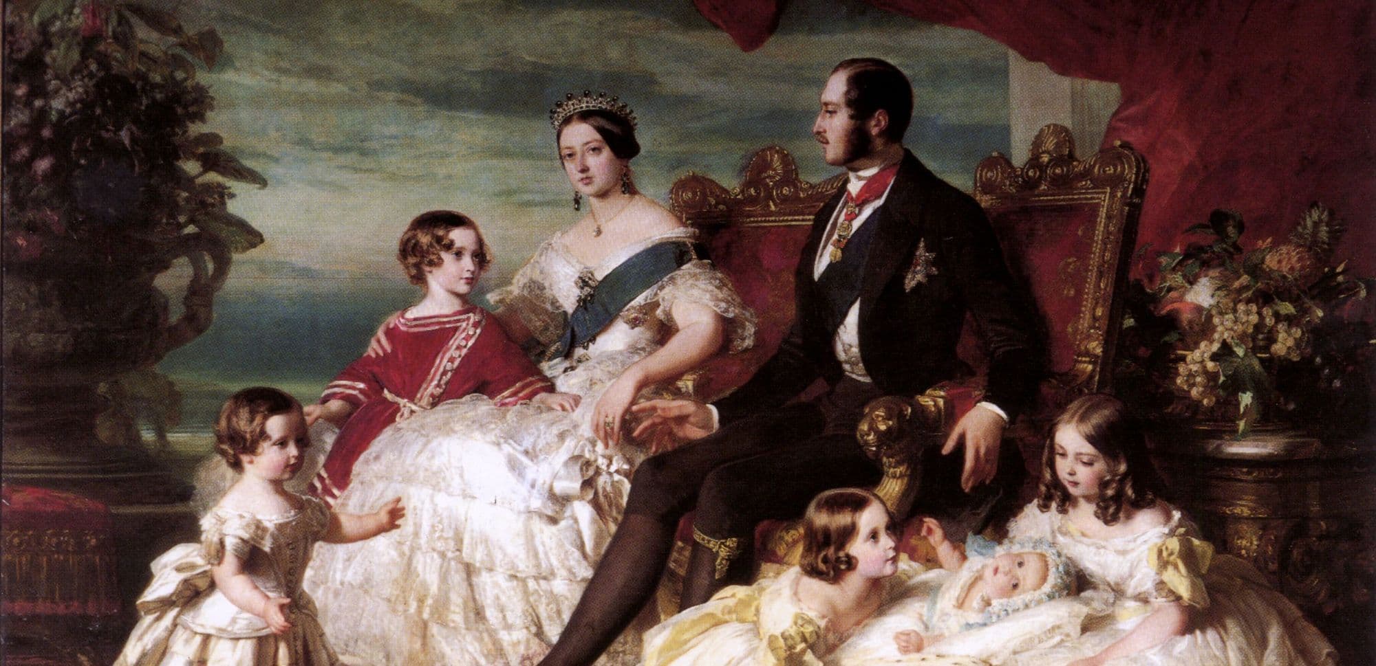 Queen Victoria, Prince Albert and their children, 1846, by Franz Xaver Winterhalter (1805–1873). Public domain. Image via Wikimedia Commons. https://commons.wikimedia.org/wiki/File:Queen_Victoria,_Prince_Albert,_and_children_by_Franz_Xaver_Winterhalter.jpg